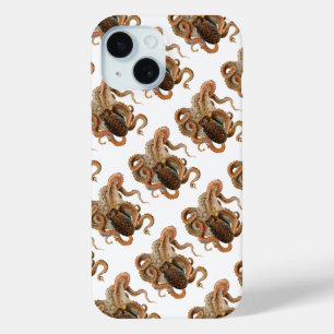 Coque Pour iPhone 15 Vulgaris Octopus vintage, Animaux de la vie marine