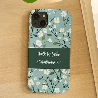 Case-Mate iPhone Case Walk by Faith Bible Verse Floral