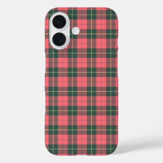 Coques iPhone 16 Wallace Tartan rose et vert plaid