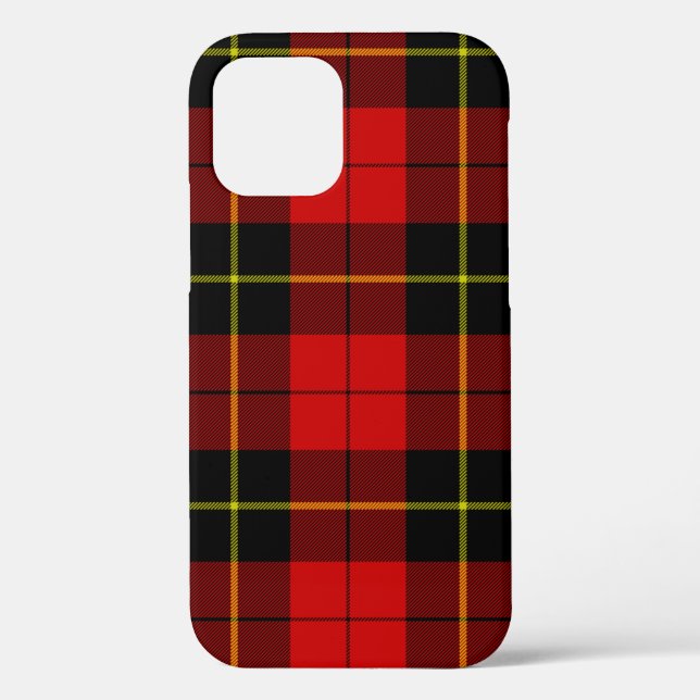 Coques Case-Mate iPhone Wallace tartan rouge noir plaid (Verso)