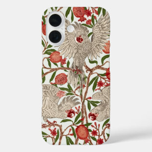 Coque Pour iPhone 16 Walter Crane Cacatoès rosalbin Grenade rouge Art