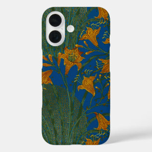 Coque Pour iPhone 16 Walter Crane Modèle floral de jour de lis vintage