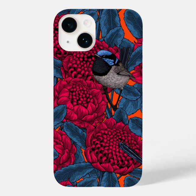 Coques Case-Mate iPhone Waratah rouge et brunes (Verso)