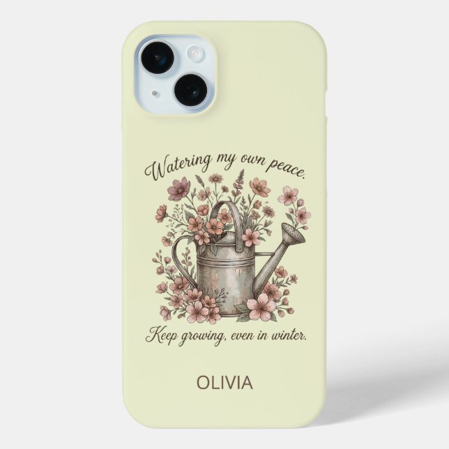 Coques Case-Mate iPhone Watering My Own Peace Vintage Floral Botanical (Verso)