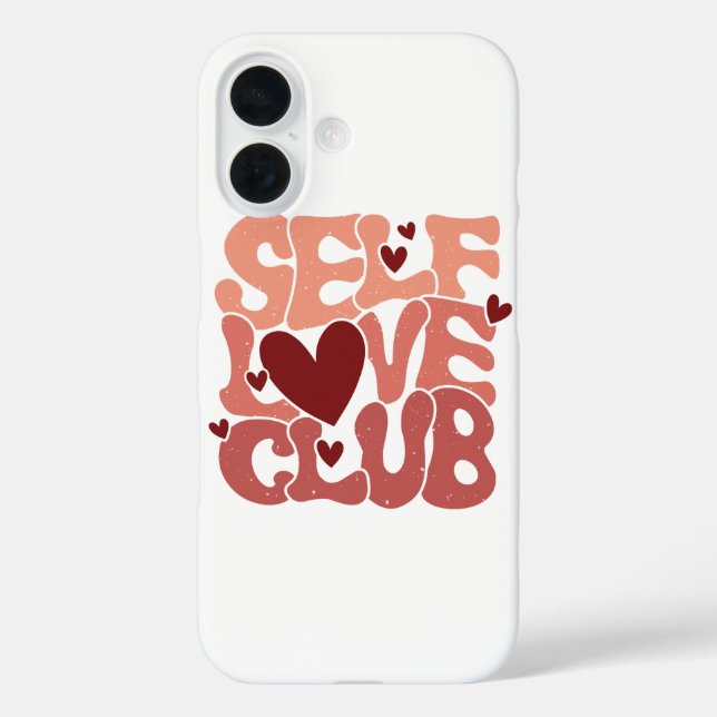 Coques Case-Mate iPhone Wavy 70s Font "Self Love Club" Hearts (Verso)
