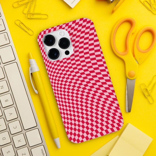 Coques Case-Mate iPhone Wavy À damiers Crimson Cherry déchirée esthétique (Créateur téléchargé)