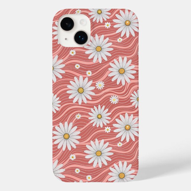 Coques Case-Mate iPhone Wavy Pink Daisies (Verso)