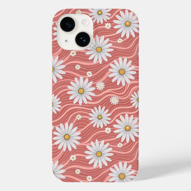 Coques Case-Mate iPhone Wavy Pink Daisies (Verso)
