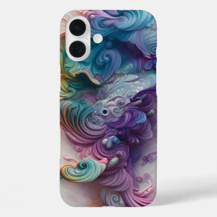 Coques iPhone 16 Plus Wavy Rainbow Pastels AI Art