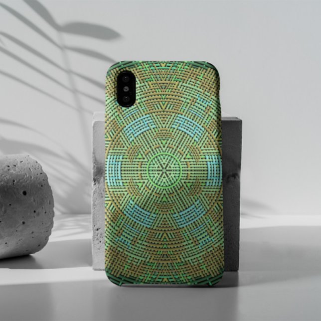 Coques Case-Mate iPhone Weaver Mandala Green et Orange (Créateur téléchargé)