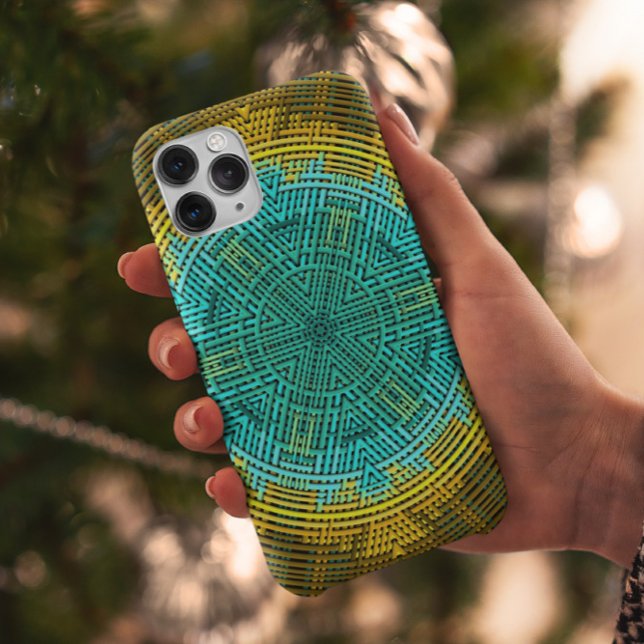 Coques Case-Mate iPhone Weer Mandala bleu et jaune (Créateur téléchargé)