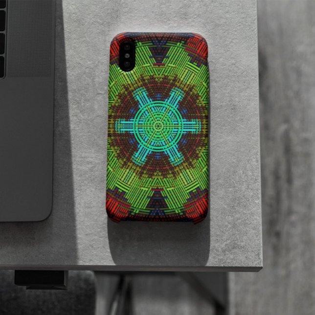 Coques Case-Mate iPhone Weer Mandala Vert Rouge et Bleu (Créateur téléchargé)