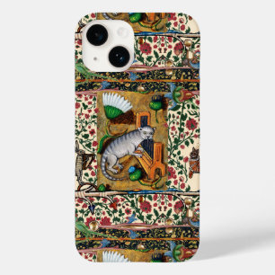 COQUE POUR iPhone 14 WEIRD MÉDIÉVAL BESTIAIRE MUSIQUE, CAT JOUER ORGE