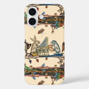 Coque Pour iPhone 16 WEIRD MÉDIÉVAL DE LA MUSIQUE, Lapin, Chien