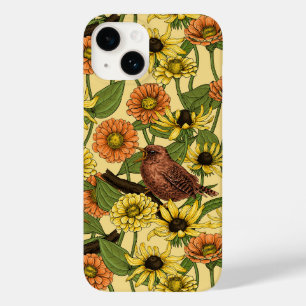 Coque Pour iPhone 14 Wens et fleurs sur jaune pâle