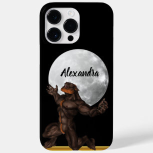 Coque Pour Pour iPhone 14 Pro Max Werewolf debout devant une lune
