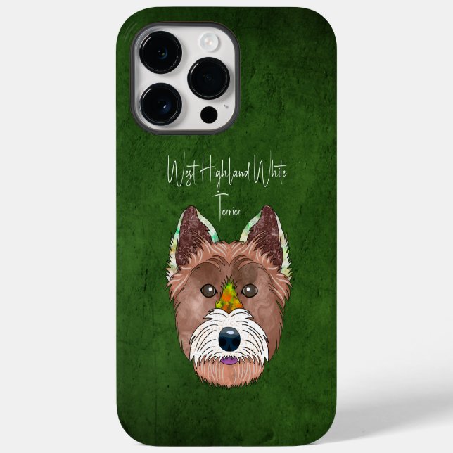 Coques Case-Mate iPhone West Highland White Terrier Visage laid (Verso)