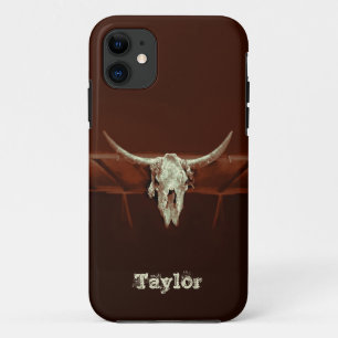 Case-Mate iPhone Case Western Bull Skull Pays rustique Brown