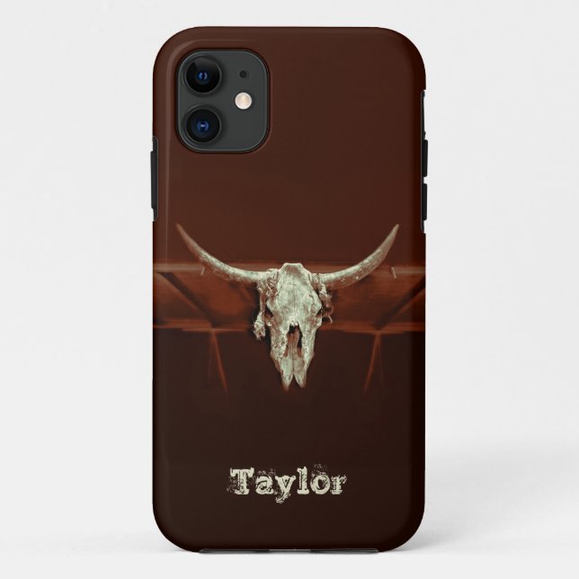 Coques Case-Mate iPhone Western Bull Skull Pays rustique Brown (Dos)