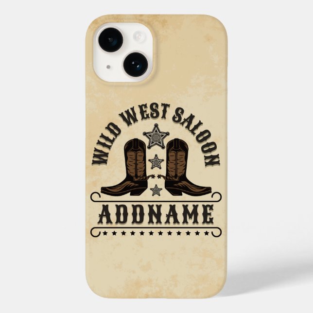 Coques Case-Mate iPhone Western Cowboy Boots AJOUTER LE NOM Sheriff Spurs  (Verso)