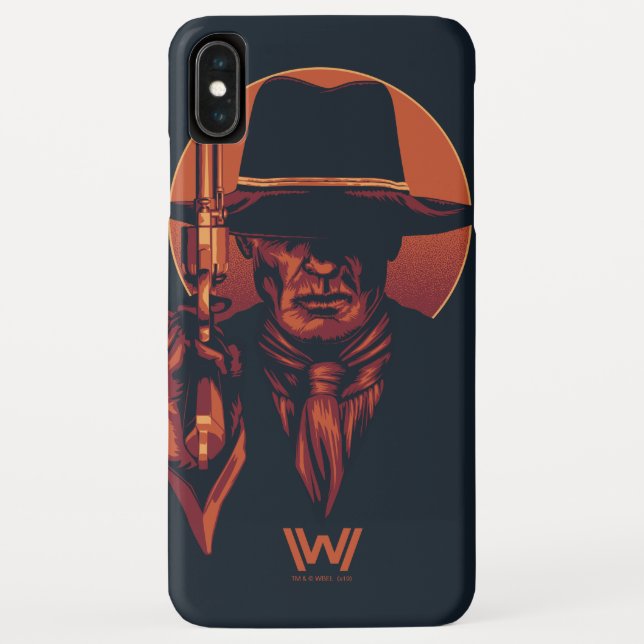 Coques Case-Mate iPhone Westworld | Homme en noir avec révolver (Dos)