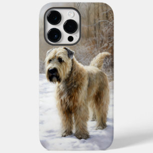 Coque Pour Pour iPhone 14 Pro Max Wheaten Terrier Laisser neiger Noël