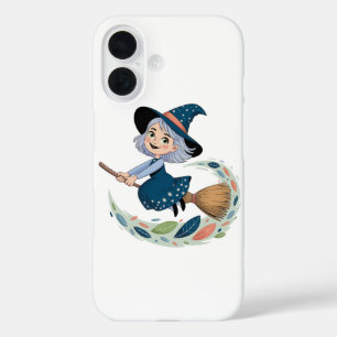 Coque Pour iPhone 16 Whimsical Alicia Witch sur Broomstick