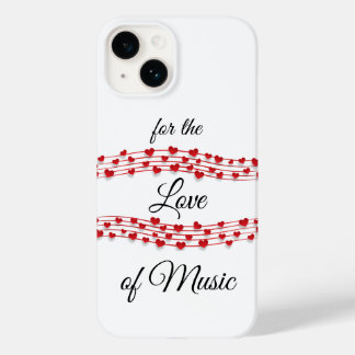 Coque Pour iPhone 14 Whimsical coeurs musique "Pour l'amour de la musiq