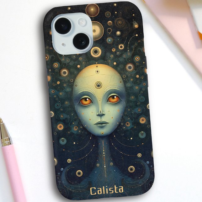 Coques Case-Mate iPhone Whimsical Cosmic Alien Art personnalisé (Créateur téléchargé)