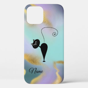Case-Mate iPhone Case Whimsical Funny tendance chat noir abstrait