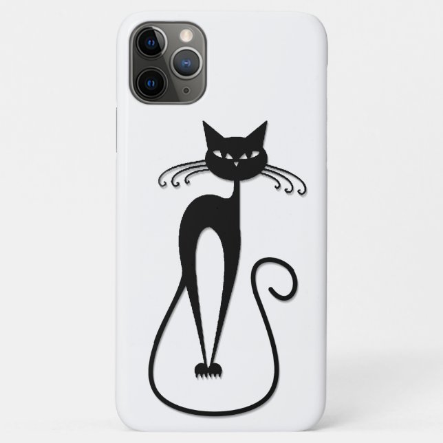 Coques Case-Mate iPhone Whimsical Skinny Chat noir (Dos)