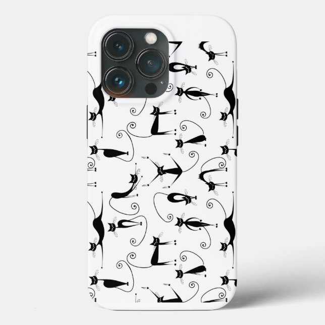 Coques Case-Mate iPhone Whimsical Skinny Motif de chat noir (Verso)
