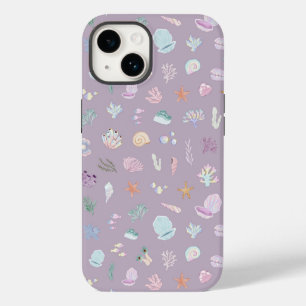 Coque Pour iPhone 14 Whimsical Under the Sea Beachy Pastel Seashells