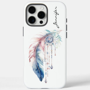 Coques iPhone 16 Pro Max Whispers of the Wind Watercolor Feather