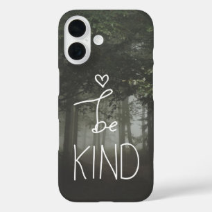Coque Pour iPhone 16 White Be Kind Citation Cute Heart Typographie Girl