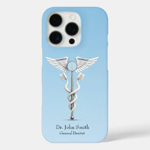 Coques iPhone 16 Pro White Dental Caduceus Miroir Toothbrosse Médicale