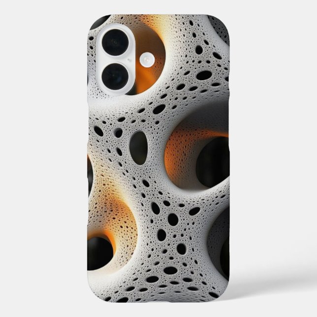 Coques Case-Mate iPhone White Lattice with Amber Glow Abstract Case (Verso)