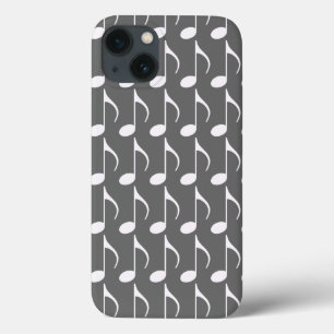 Etui iPhone 13 white musical notes