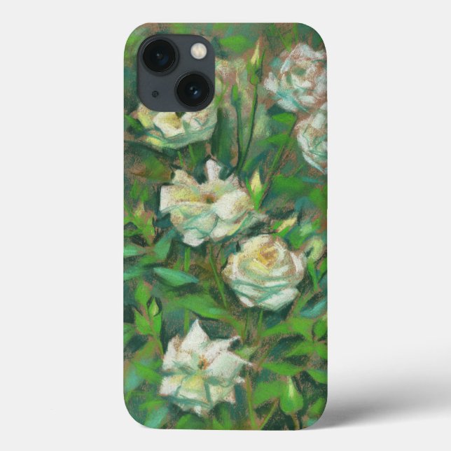 Coques Case-Mate iPhone White roses, green leaves, beautiful flowers (Verso)
