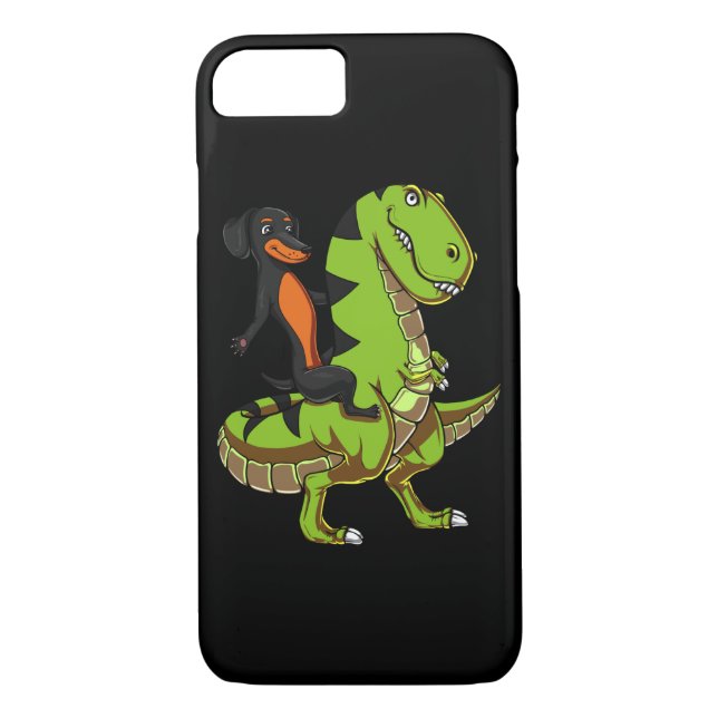 Coques Case-Mate iPhone Wiener Chien Dachshund équitation T-Rex Dinosaur (Dos)