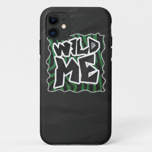 Coques Pour iPhone Wild Me vert et noir zèbre modèle
