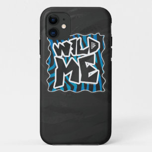 Coques Pour iPhone Wild Me Zebra Noir et Bleu