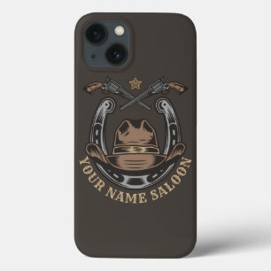 Case-Mate iPhone Case Wild West Revolver Horseshoe Western Cowboy Saloon