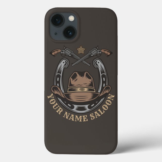 Coques Case-Mate iPhone Wild West Revolver Horseshoe Western Cowboy Saloon (Verso)