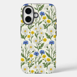 Coque Pour iPhone 16 Wildflower Meadow Harmony-Daisy & Cornflower