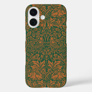 Coque Pour iPhone 16 William Morris 1881 Oiseaux, Motif floral lapin
