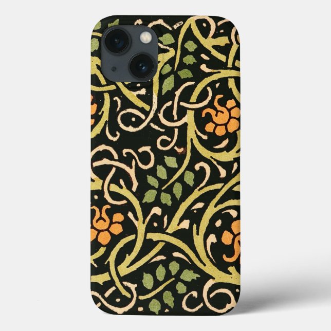 Coques Case-Mate iPhone William Morris Black Floral Art (Verso)