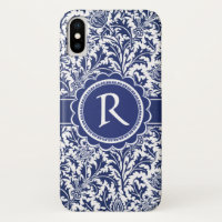 William Morris bleu et blanc élégant floral