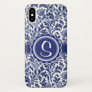 Coque Case-Mate Pour iPhone William Morris bleu et blanc élégant floral