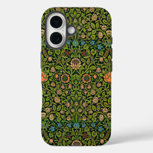 Coque Pour iPhone 16 William Morris - Columbine, vert foncé,